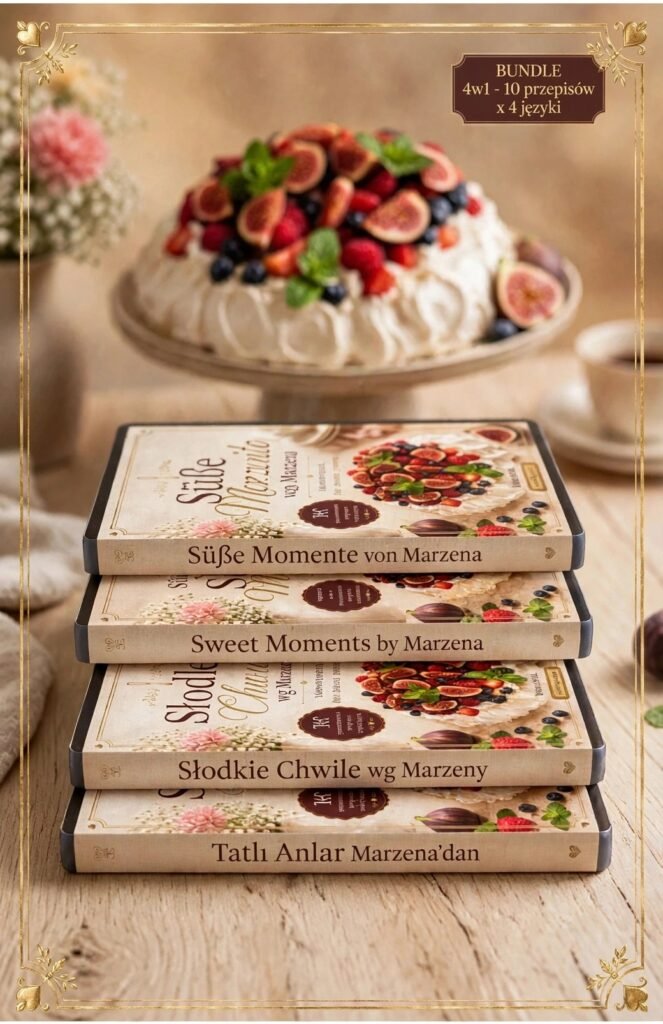 Bundle 4in1 Süße Momente von Marzena - Słodkie Chwile - 10 Pavlova Rezepte in 4 Sprachen DE EN PL TR - Stapel 4 eBooks mit Pavlova Torte